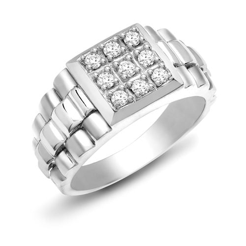 9R253 | 9ct White Gold Natural Diamond Ring