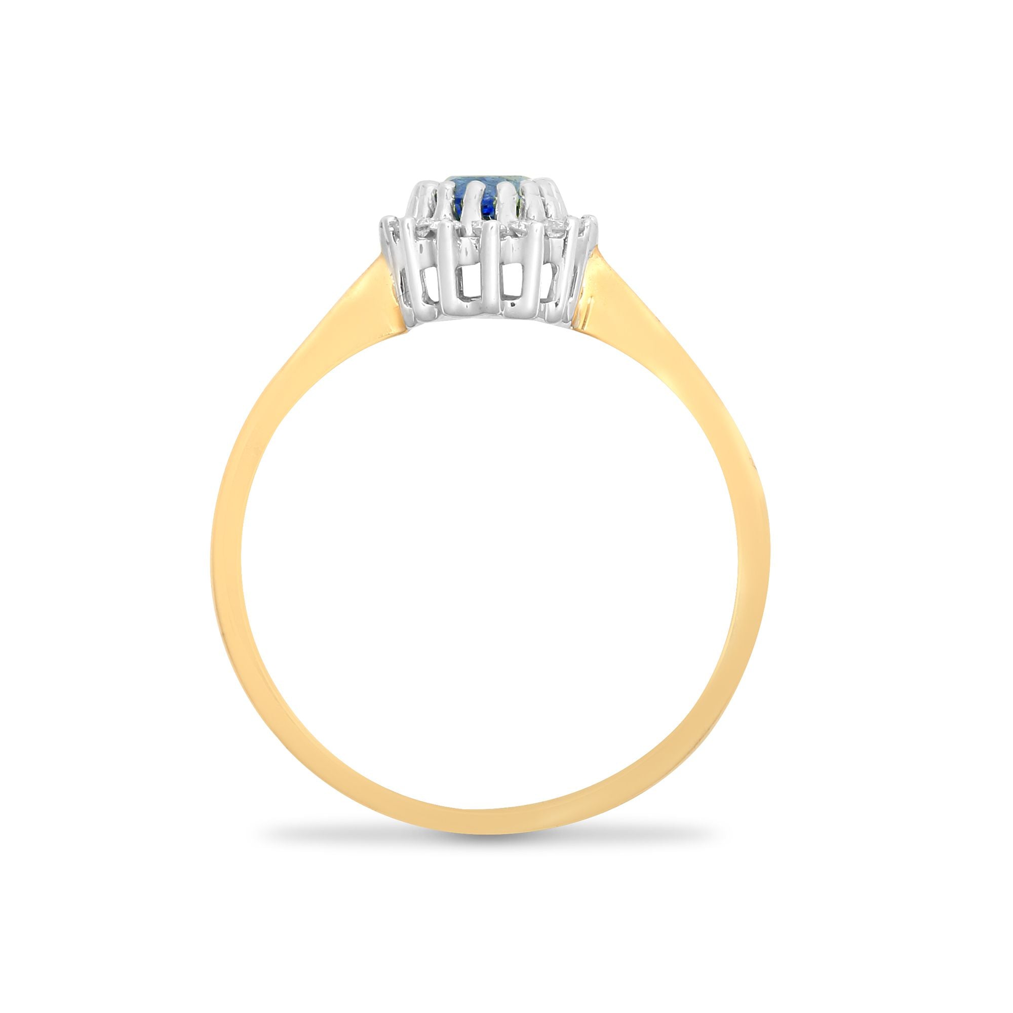 9R401 | 9ct Yellow Gold Natural Diamond And Sapphire Ring