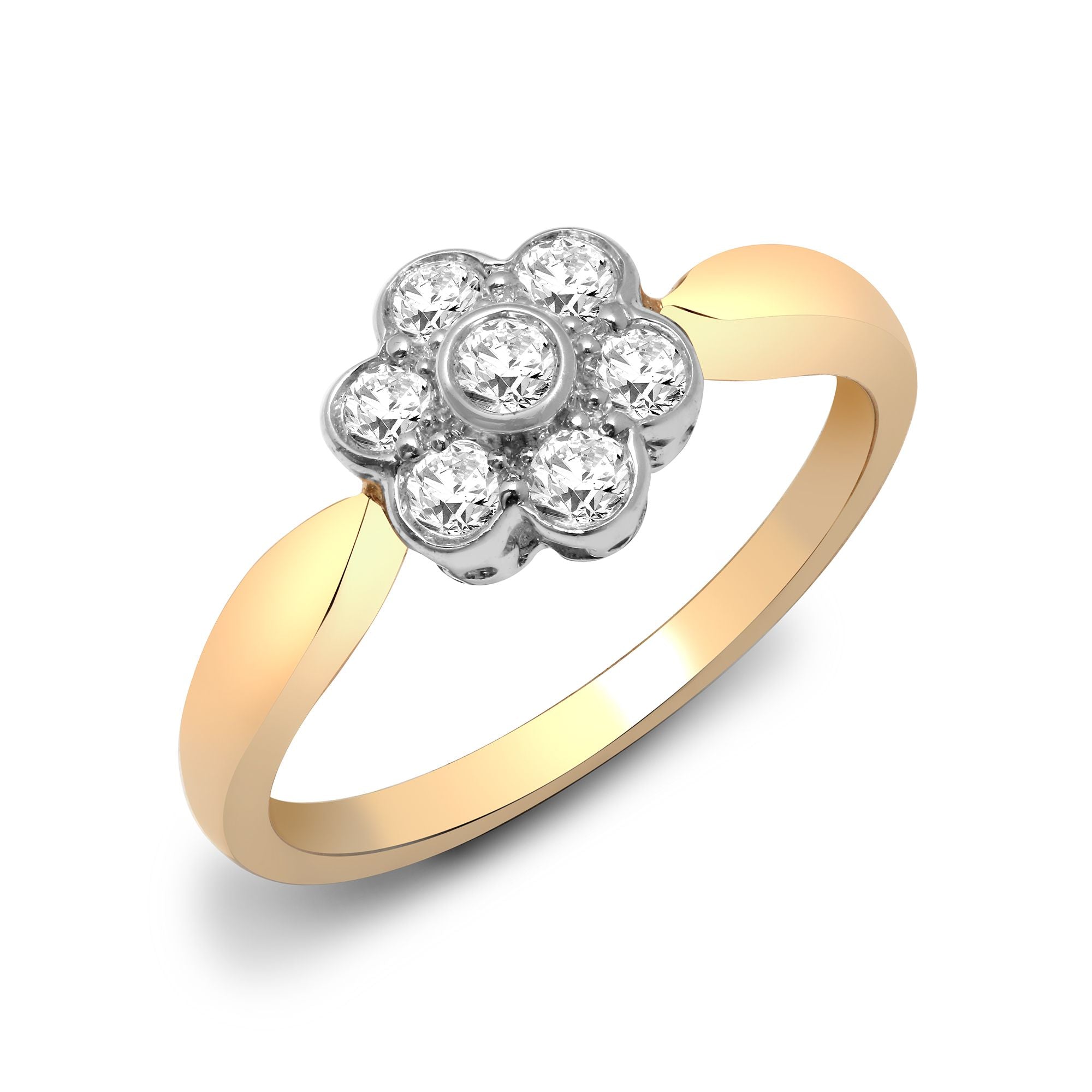 9R486 | 9ct Yellow Gold Natural Diamond Cluster Ring