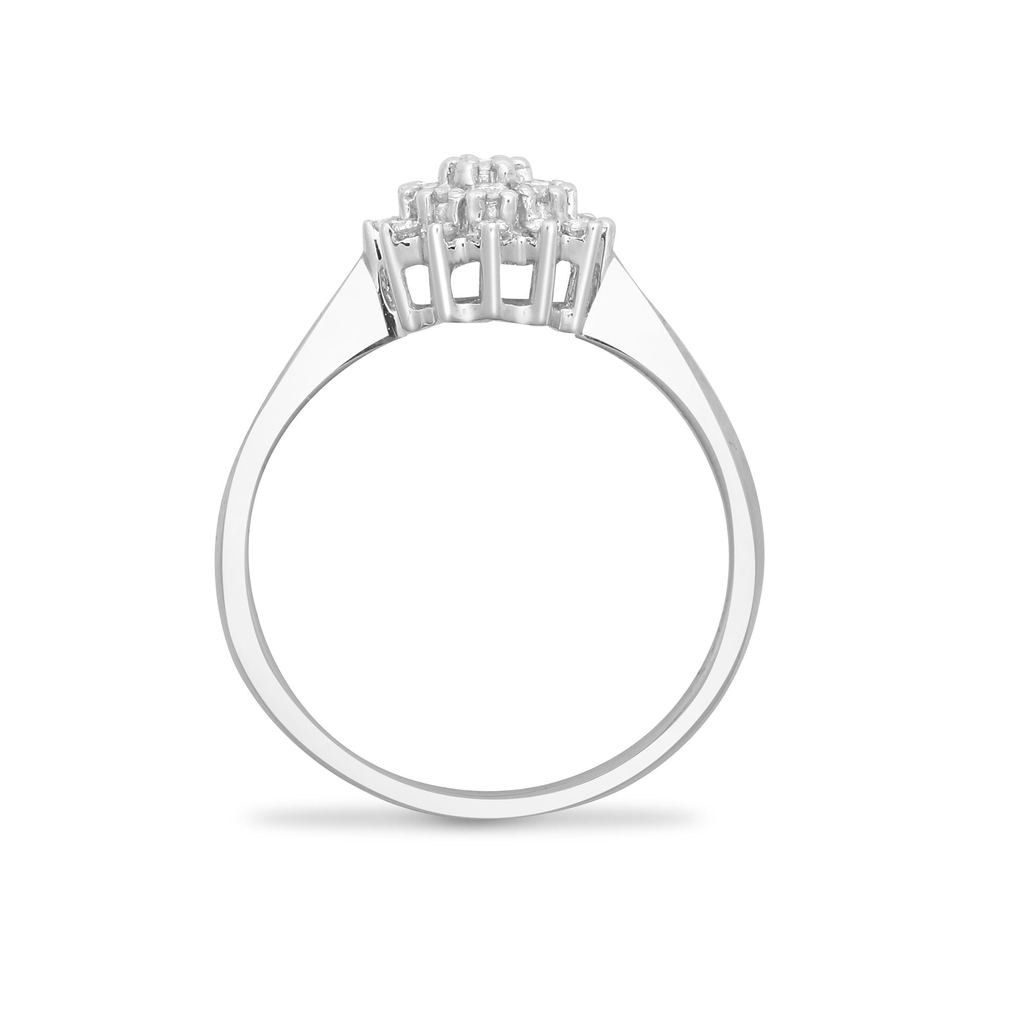 9R491 | 9ct White Gold Natural Diamond Cluster Ring