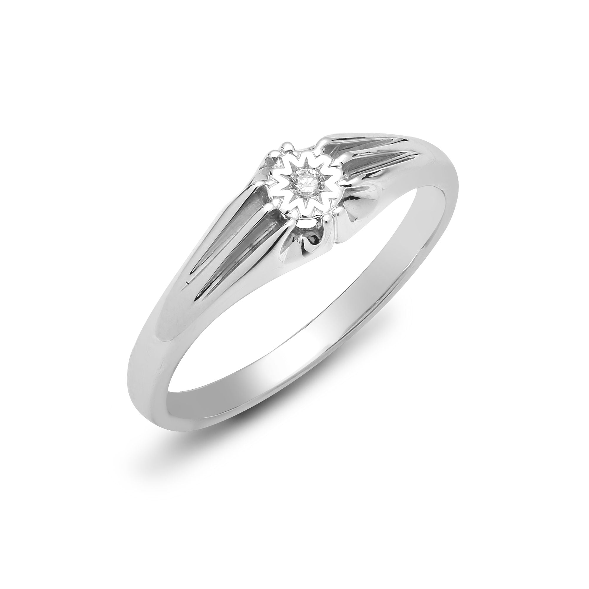 9R507 | 9ct White Gold Gents Natural Diamond Ring