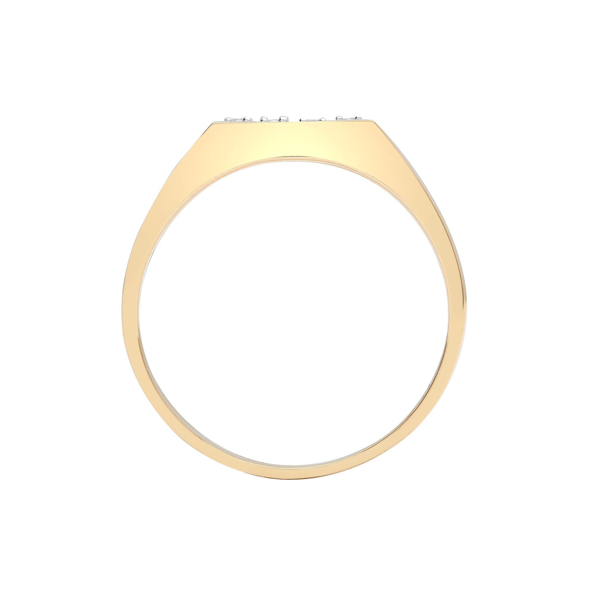 9R515 | 9ct Yellow Gold Gents Natural Diamond Ring