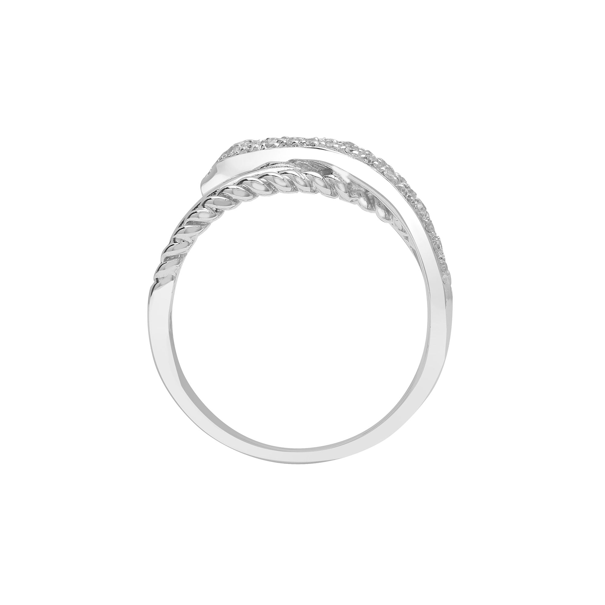 9R542 | 9ct White Gold Natural Diamond Snake Ring