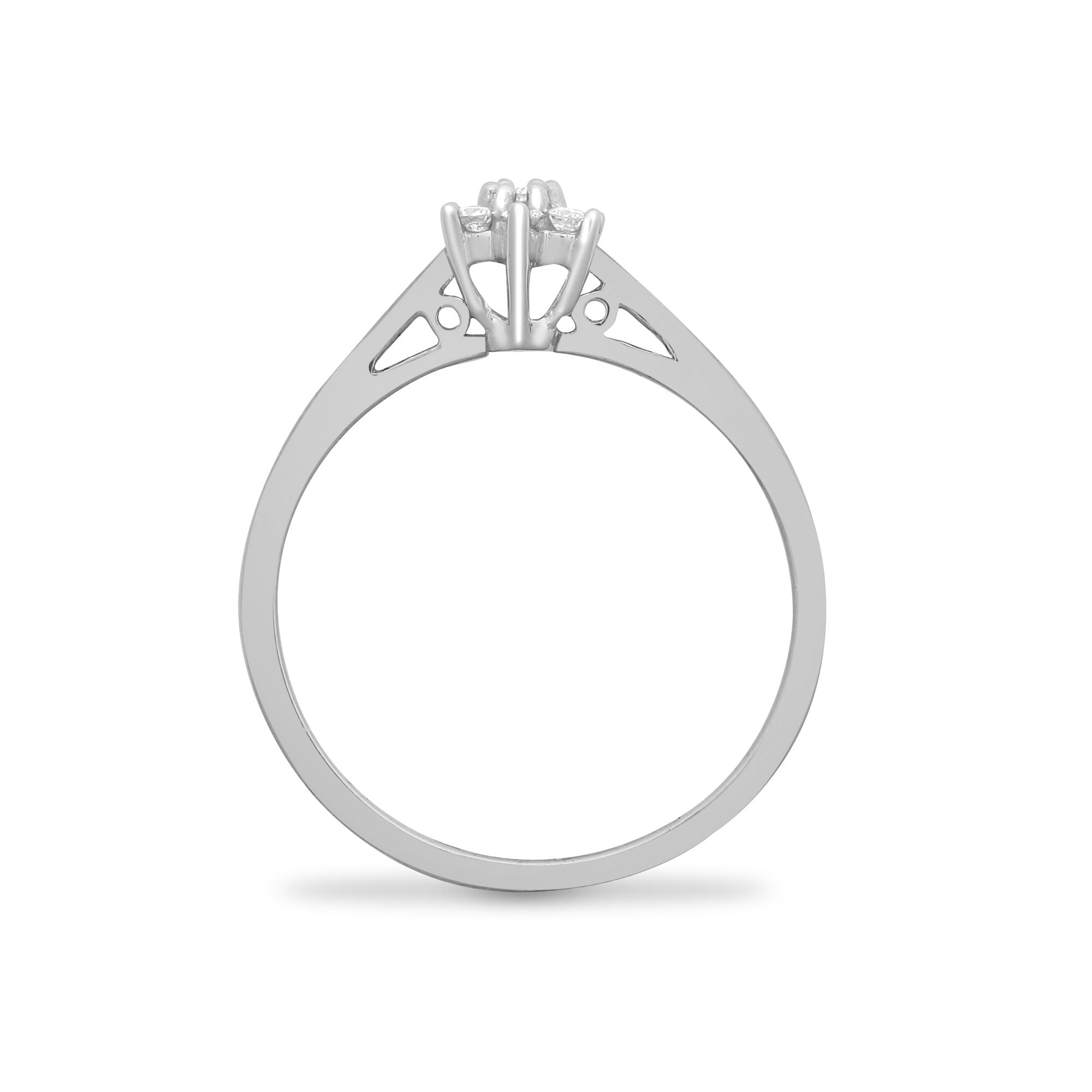 9R643 | 9ct White 10pts Natural Diamond Ring