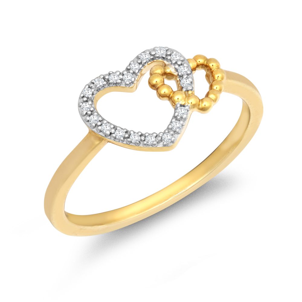 9R646 | 9ct Yellow Gold 0.05cts Natural Diamond Double Heart Ring