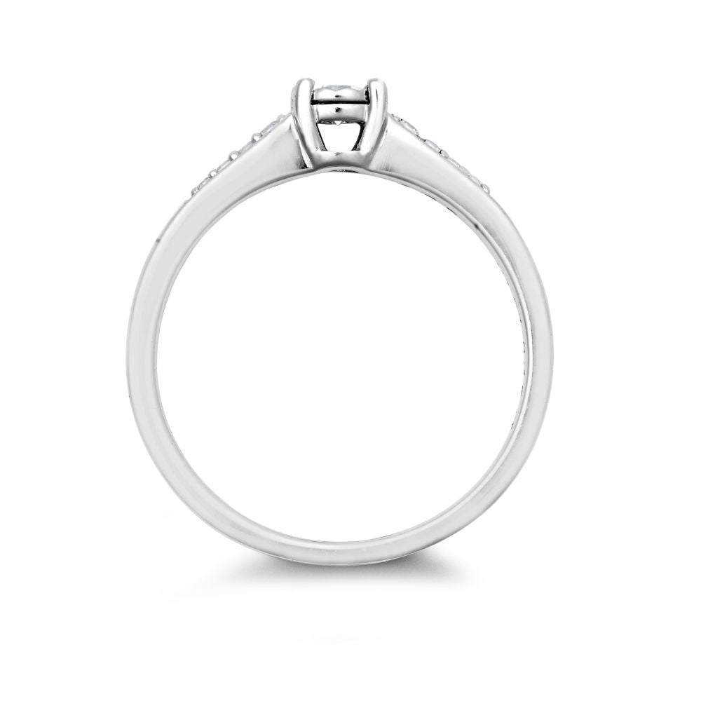 9R648 | 9ct White Gold 0.15cts Natural Diamond Illsion-set Ring