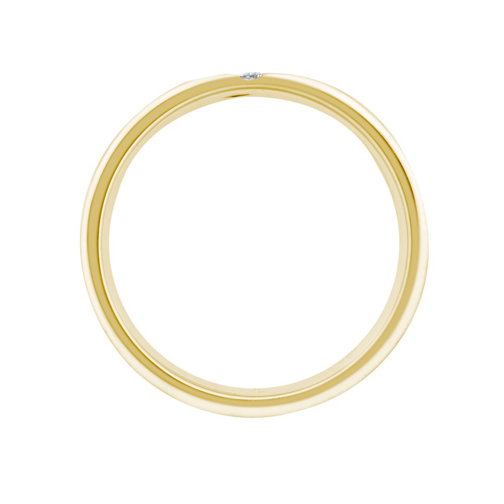 9ct Gold Yellow Natural Diamond Rubover set Wedding Ring