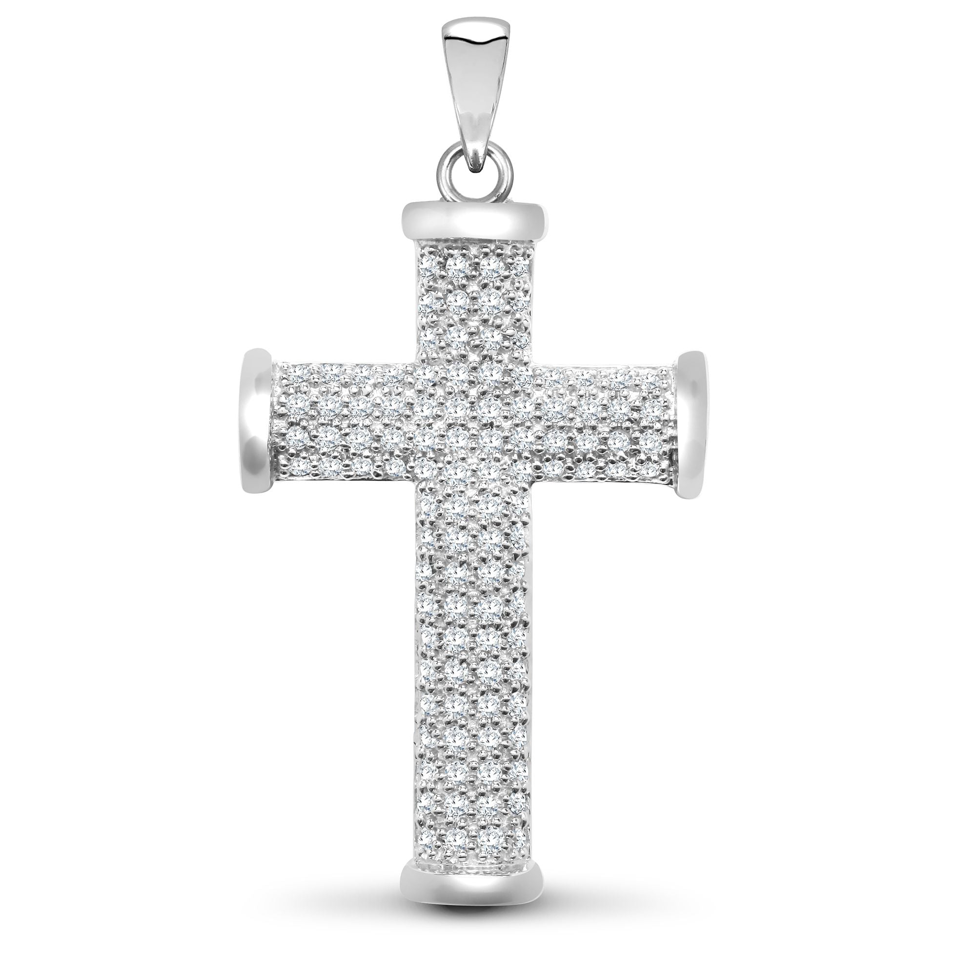 9X036 | 9ct White Gold Natural Diamond Cross