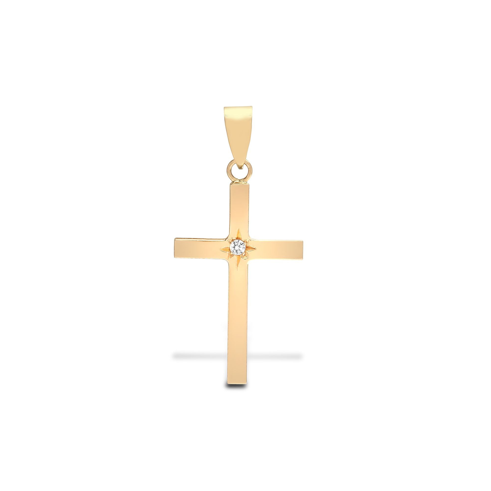 9X058 | 9ct Yellow Gold Natural Diamond Cross