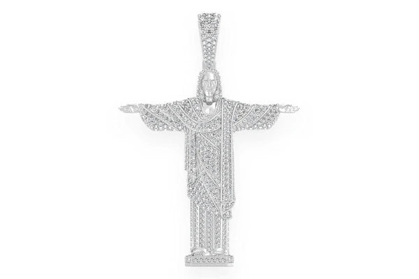 Erkals Jewellers Christ The Redeemer Pendant 18K Gold Diamond 4.25ctw
