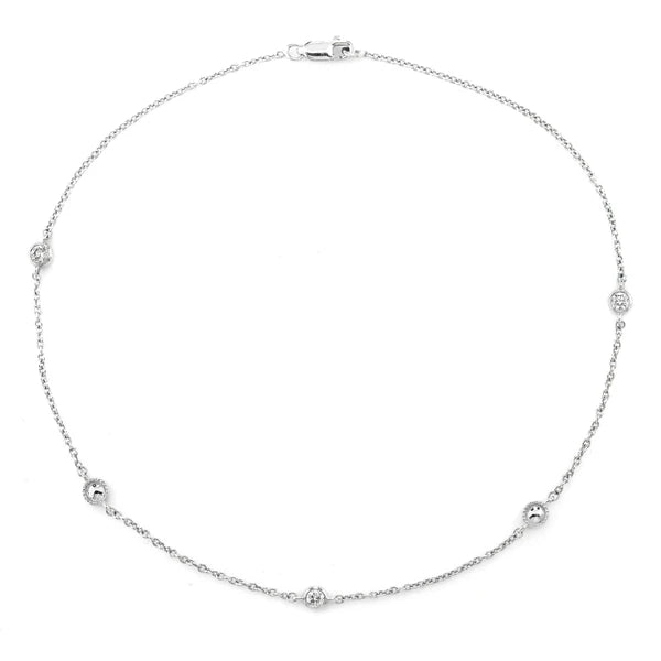 Erkals Jewellers Bead Bezel Diamond Station Bracelet 18K Gold 0.10ctw