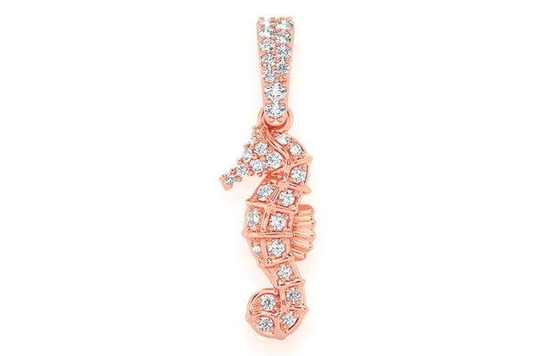Erkals Jewellers Seahorse Pendant 18K Gold Diamond 0.15ctw