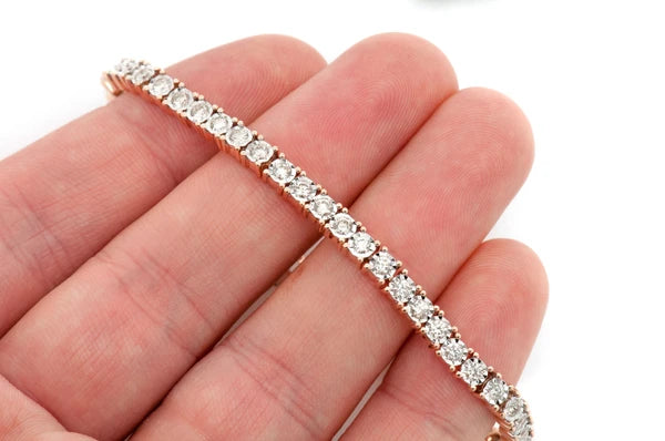 Erkals Jewellers 9pt Miracle Set Diamond Tennis Bracelet 18K Gold 4.50ctw