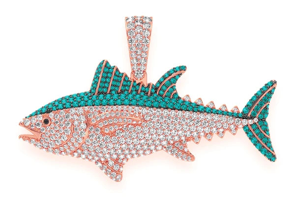 Erkals Jewellers Bluefin Tuna Pendant 18K Gold Diamond 4.50ctw
