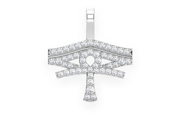 Erkals Jewellers Eye Of Ra Ankh Pendant 18K Gold Diamond 0.25ctw