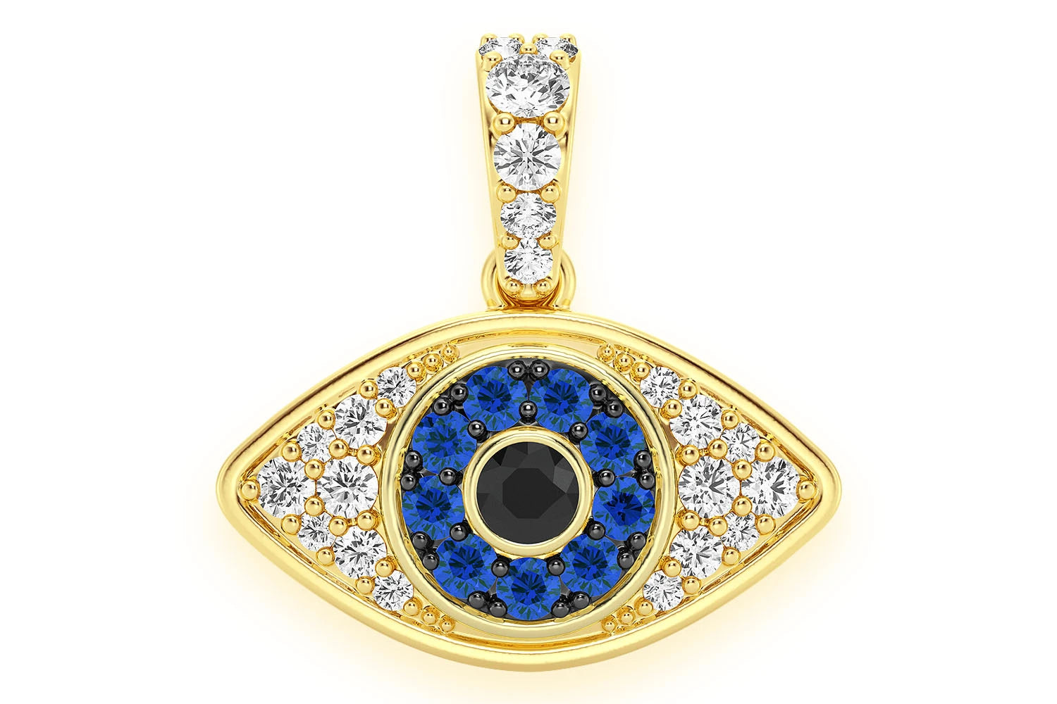 Erkals Jewellers Evil Eye Bubbly Diamond Pendant 18K Gold 0.40ctw
