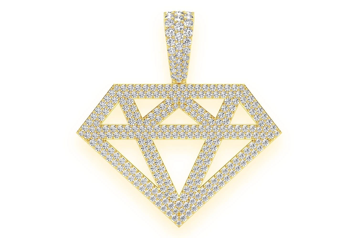 Erkals Jewellers Diamond Stencil Pendant 18K Gold 2.50ctw
