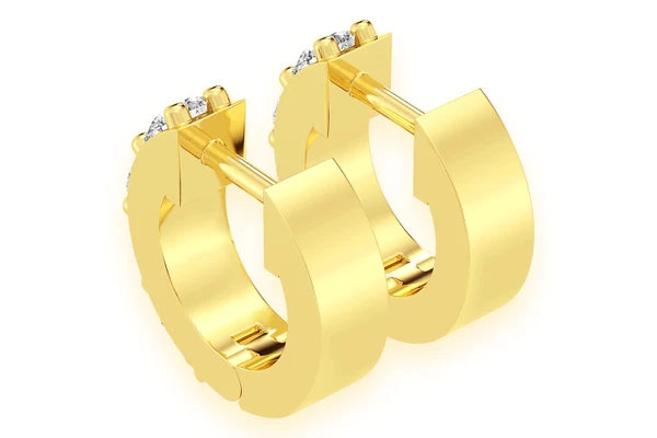 Erkals Jewellers Diamond Huggie Hoop Earrings 18K Gold 0.50ctw