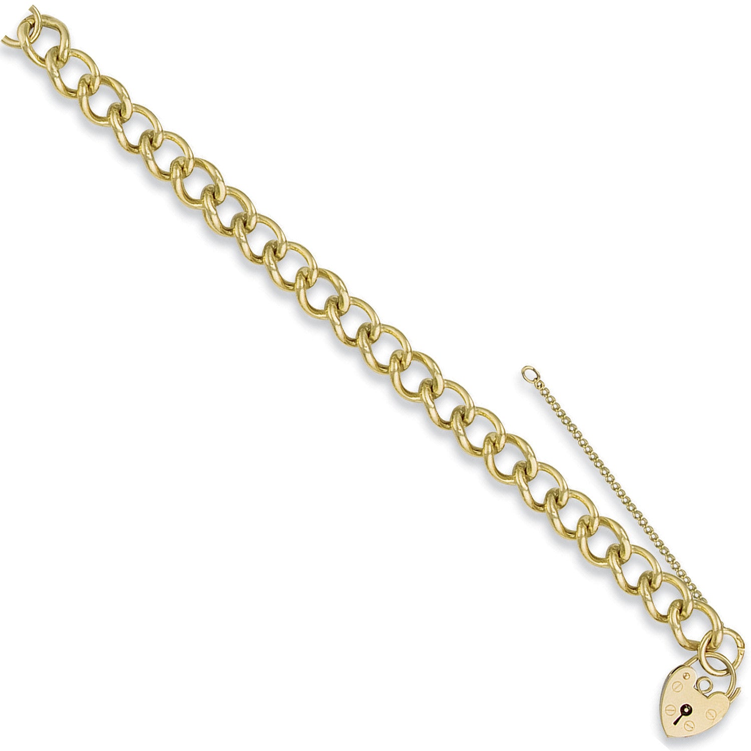 Y/G Open Curb & Padlock Charm Bracelet