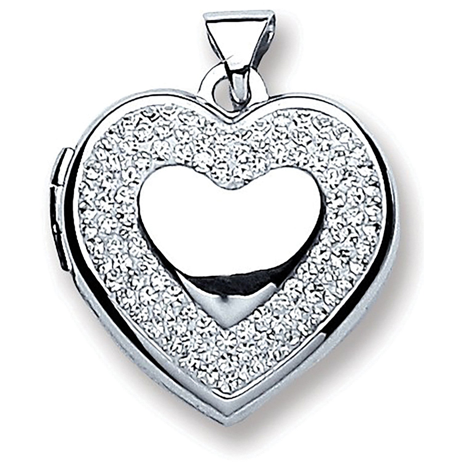 Silver Heart with Crystals Locket