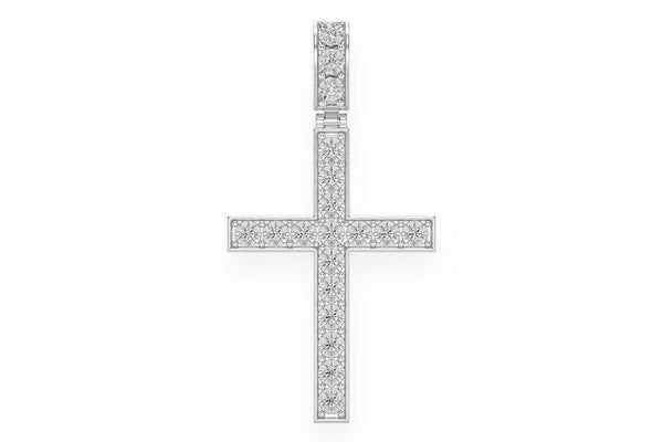 Erkals Jewellers Miracle Set Cross Extra Large Pendant 18K Gold Diamond 0.75ctw