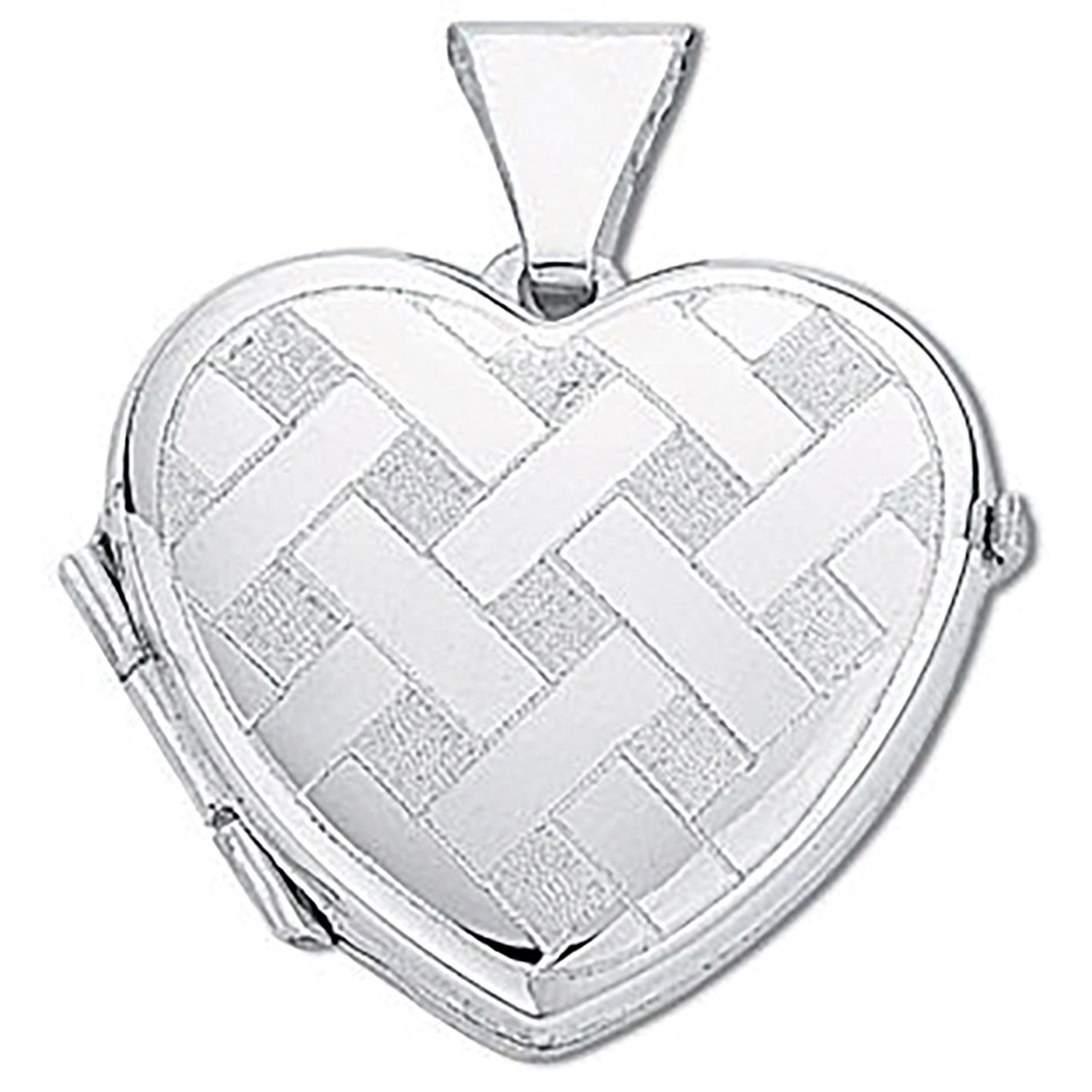 Silver Small Engraved Heart Shaped Locket