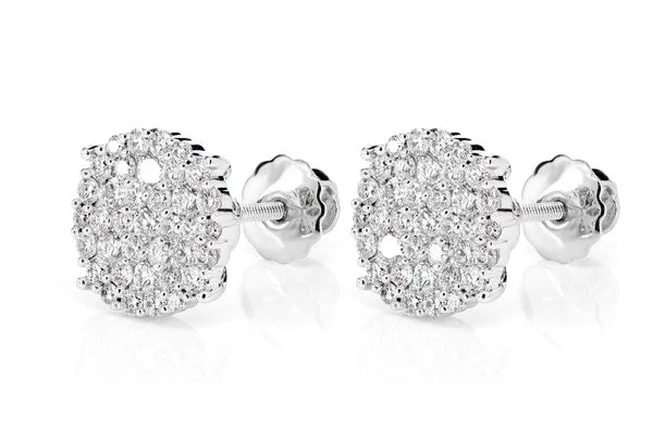 Erkals Jewellers Disc Cluster Stud Earrings 18K Gold 1.00ctw