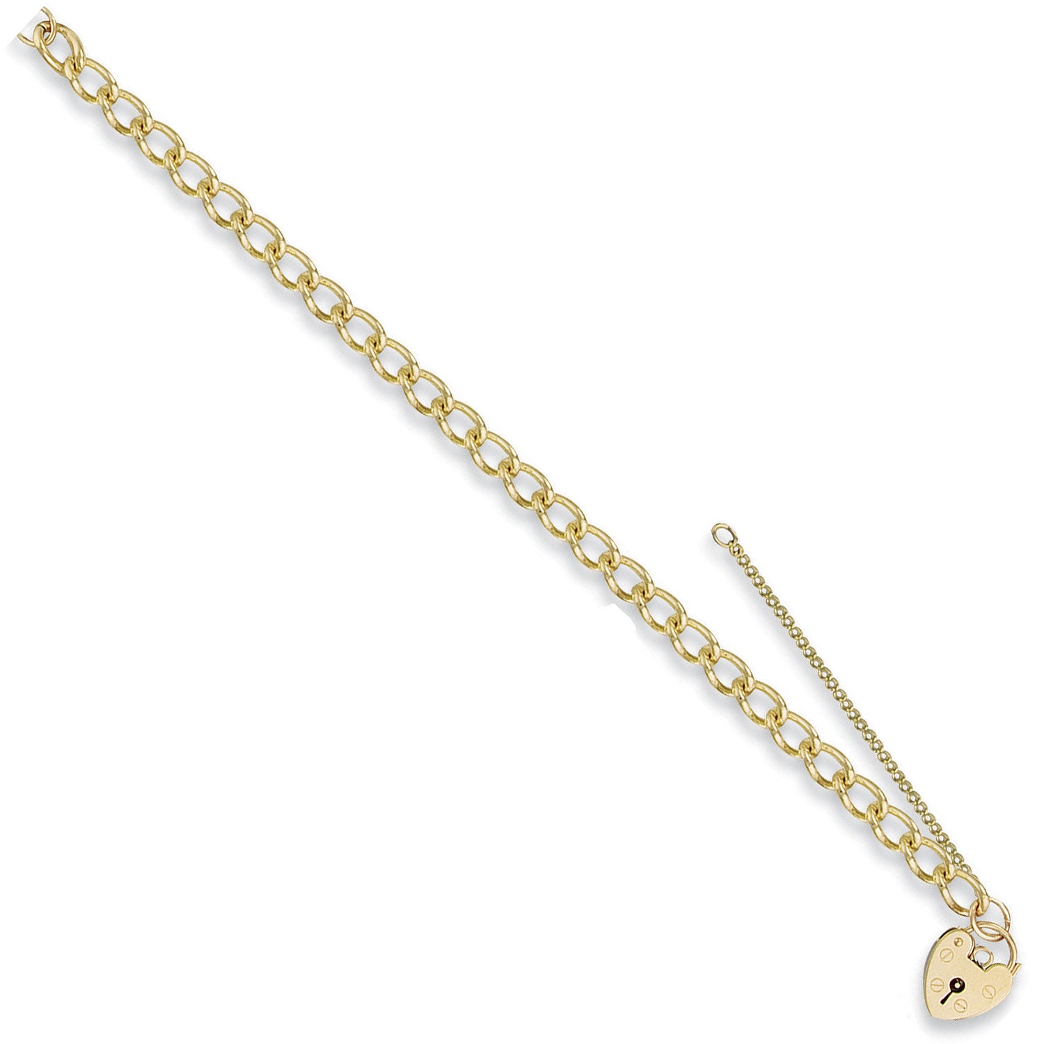 Y/G Open Curb & Padlock Charm Bracelet