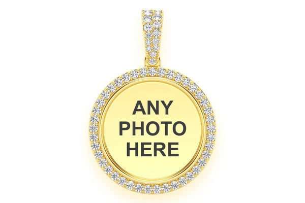 Erkals Jewellers Small Round Picture Memory Pendant 18K Gold Diamond 0.50ctw