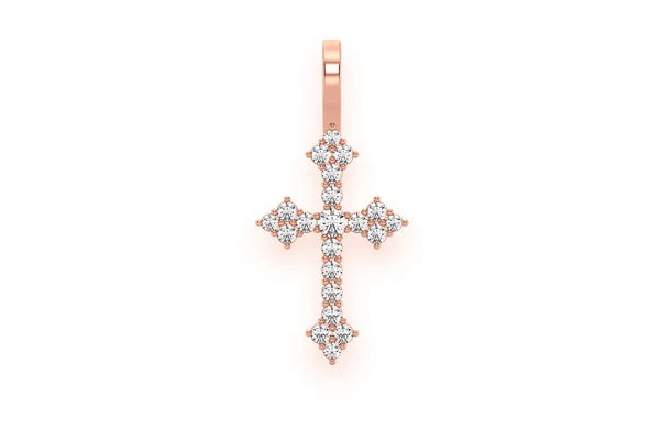 Erkals Jewellers Arrow Cross Pendant 18K Gold Diamond 0.15ctw