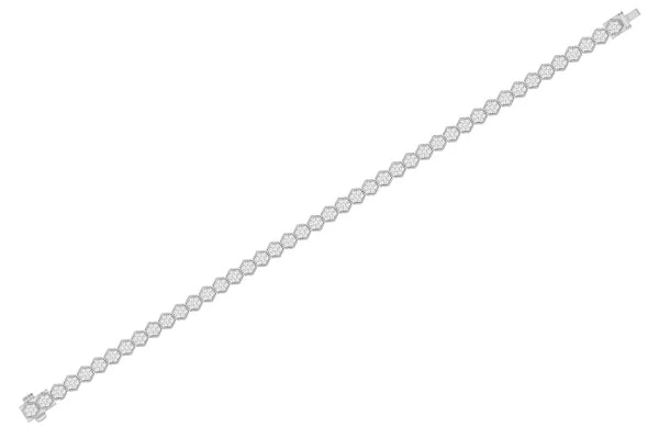 Erkals Jewellers Milgrain Hexagon Link Diamond Tennis Bracelet 18K Gold 1.25ctw