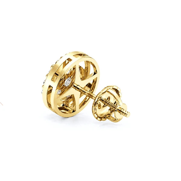 Erkals Jewellers Halo Flower Stud Earrings 18K Gold 2.00ctw