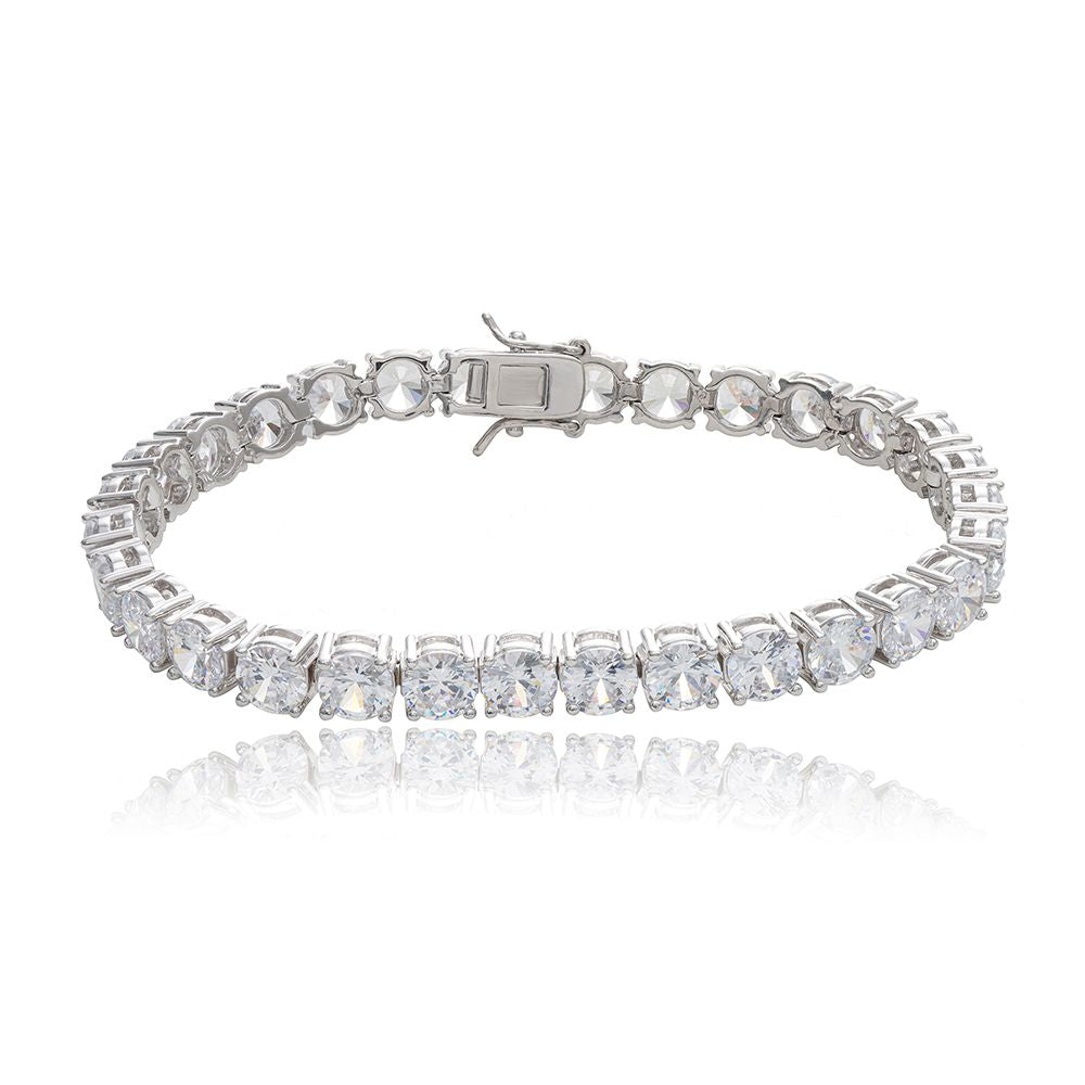 925 Silver Cubic Zirconia Set Tennis Bracelet 6.0mm