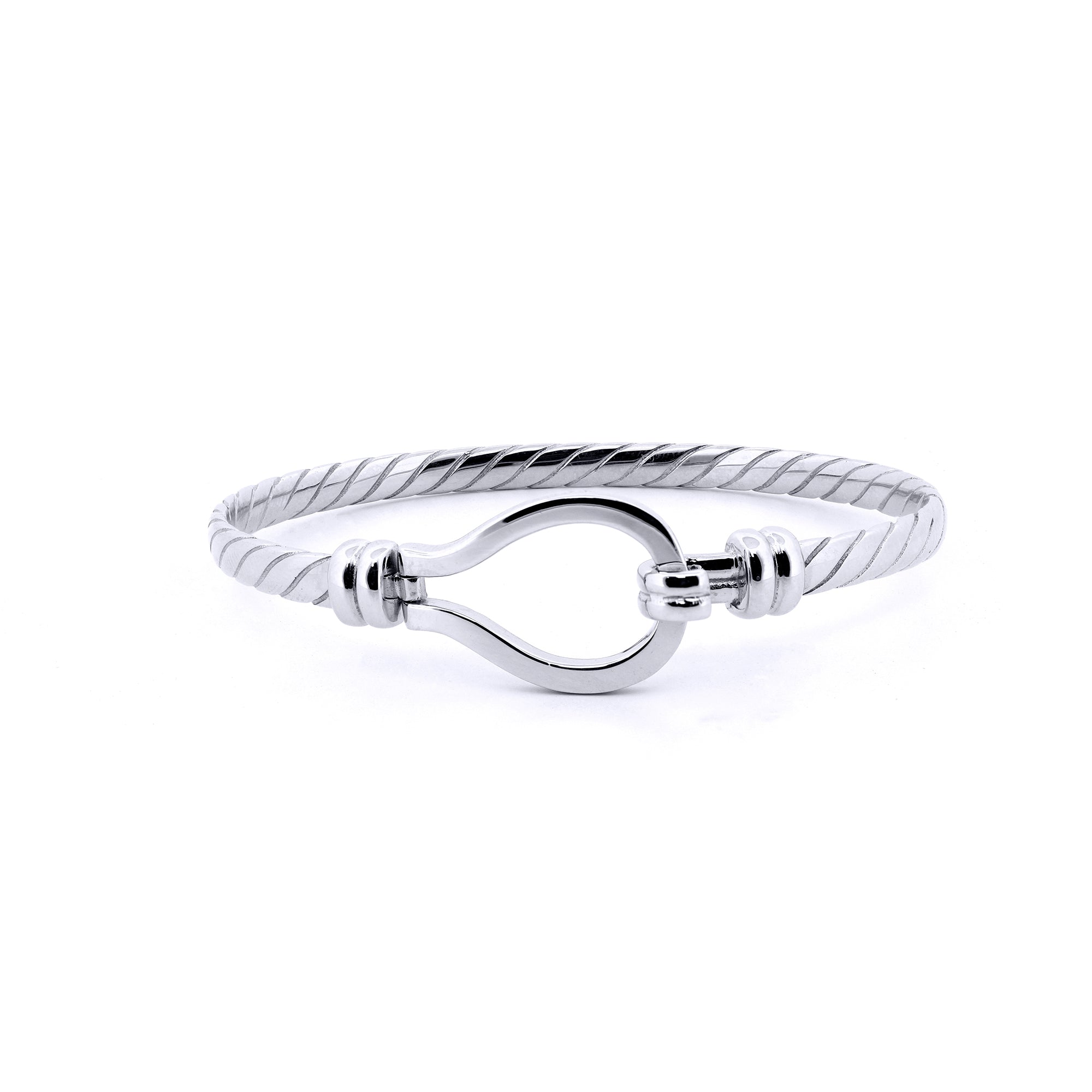 925 Silver Ladies Twisted Wire Stirrup Bangle