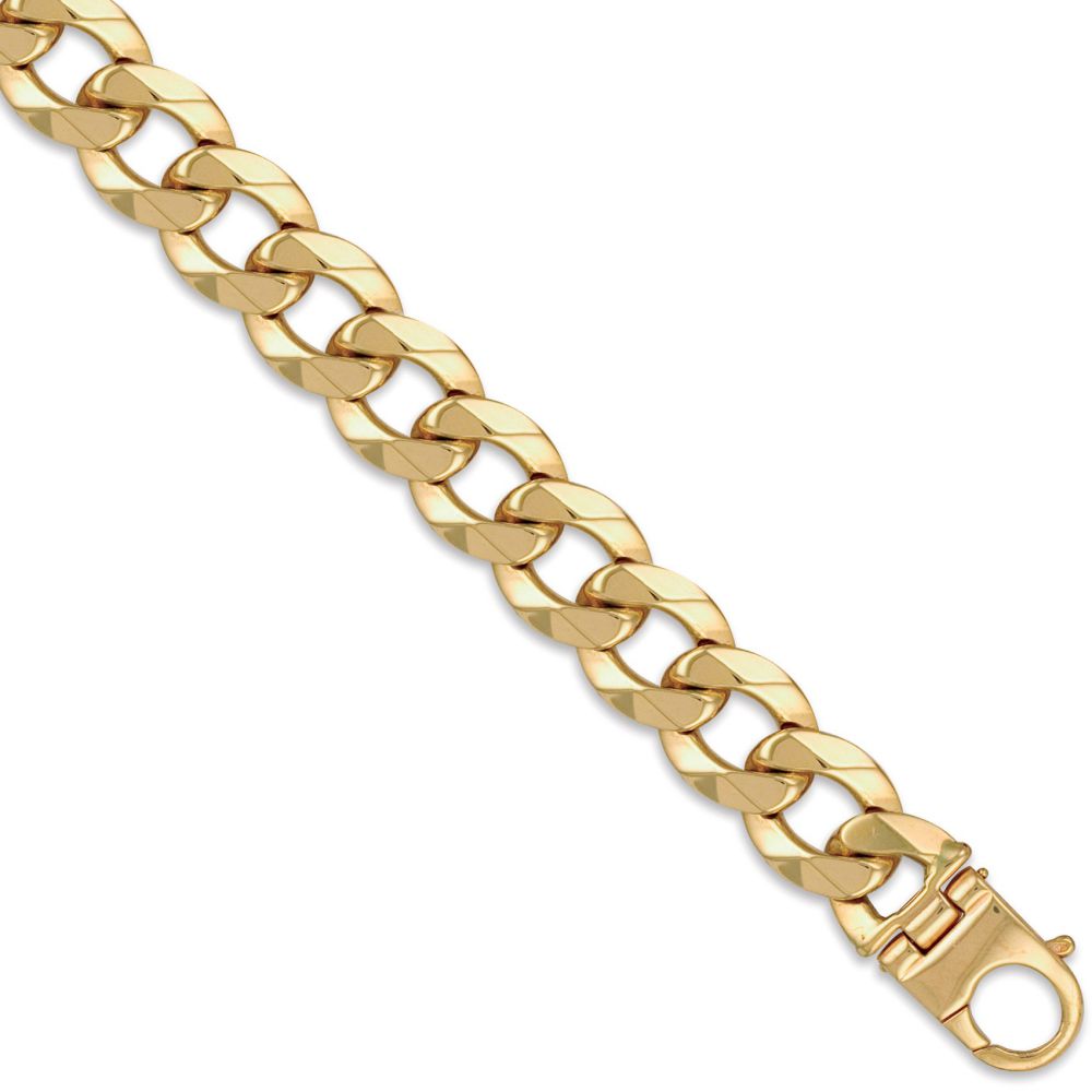 ACN006Q-GP-9 | 925 Sterling Silver Traditional Heavy Weight Curb Link 20mm Gauge Bracelet
