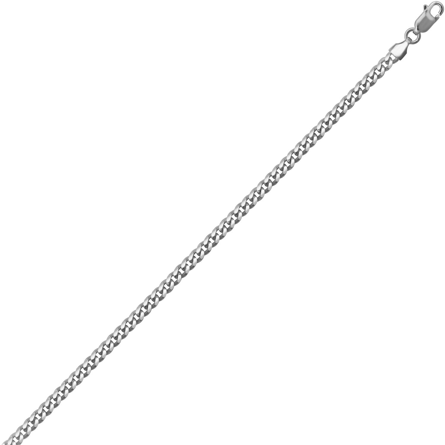 ACN021F-24 | JN Jewellery Rhodium Plated Miami Cuban 2.8mm Gauge Chain