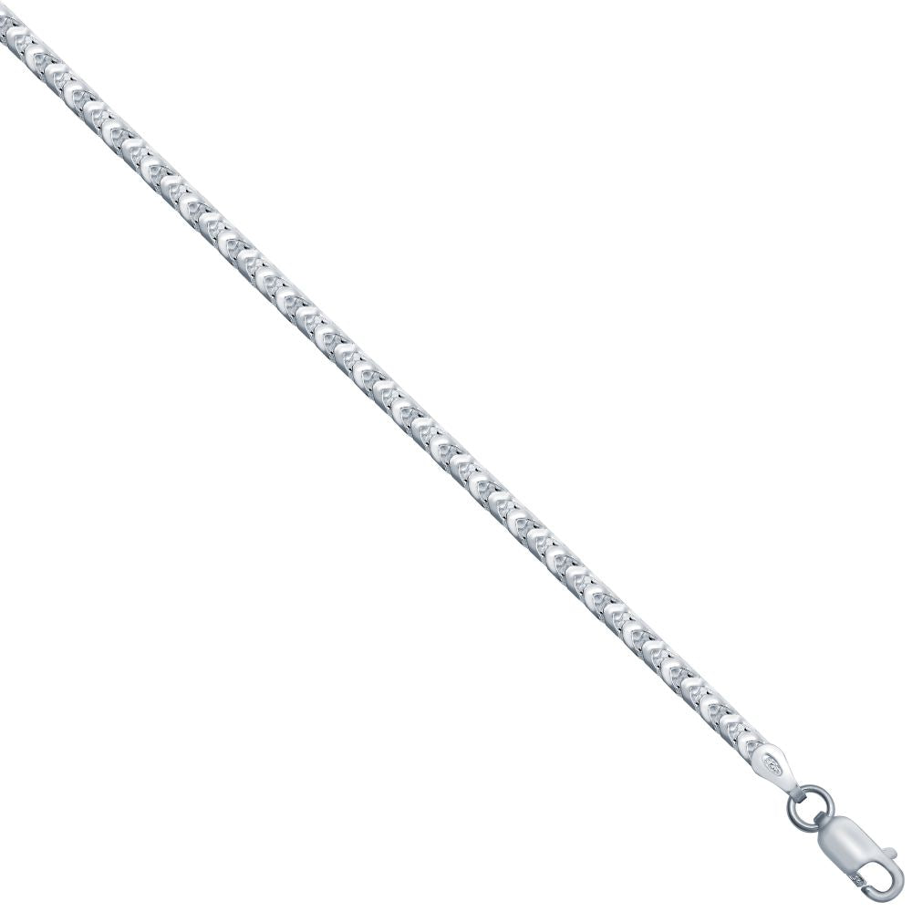 925 Silver Square Franco 2.5mm Gauge Chain