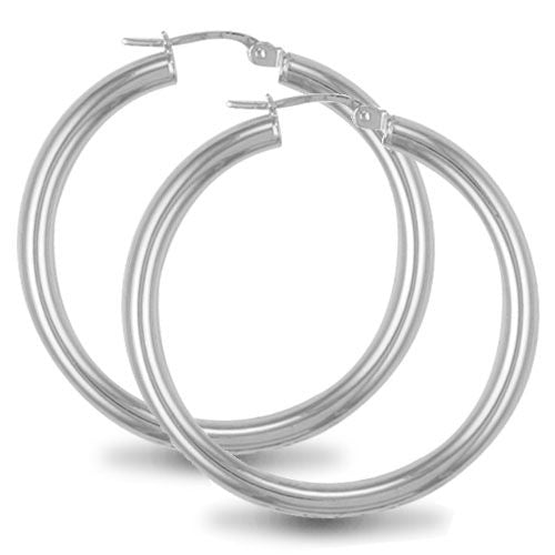 925 Sterling Silver Polished Hoop Earrings
