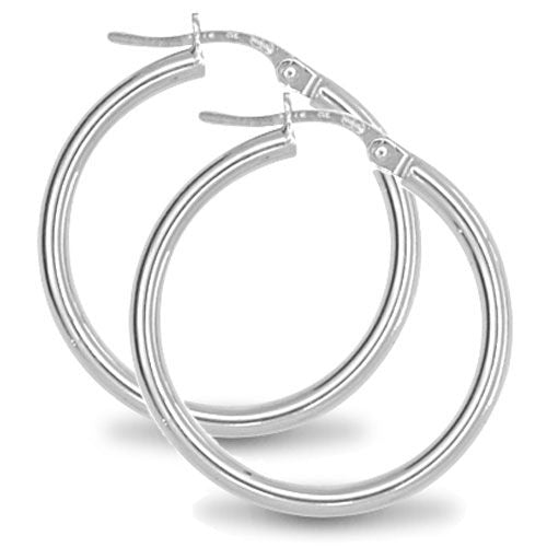 925 Sterling Silver Polished Hoop Earrings