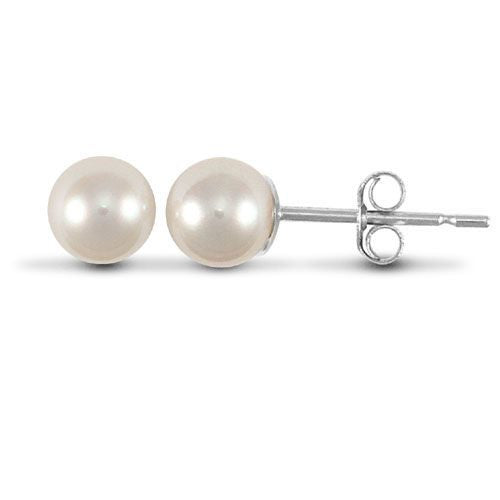 925 Sterling Silver Cultured Pearl Stud Earrings