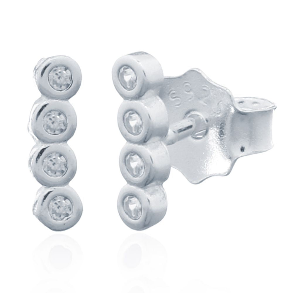 925 Silver Stud Earrings - Cubic Zirconia Set