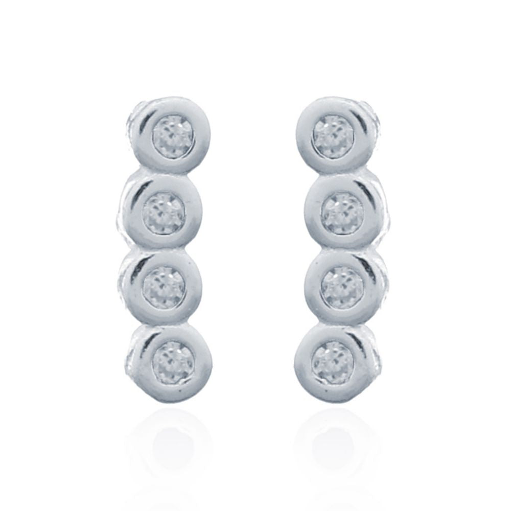 925 Silver Stud Earrings - Cubic Zirconia Set