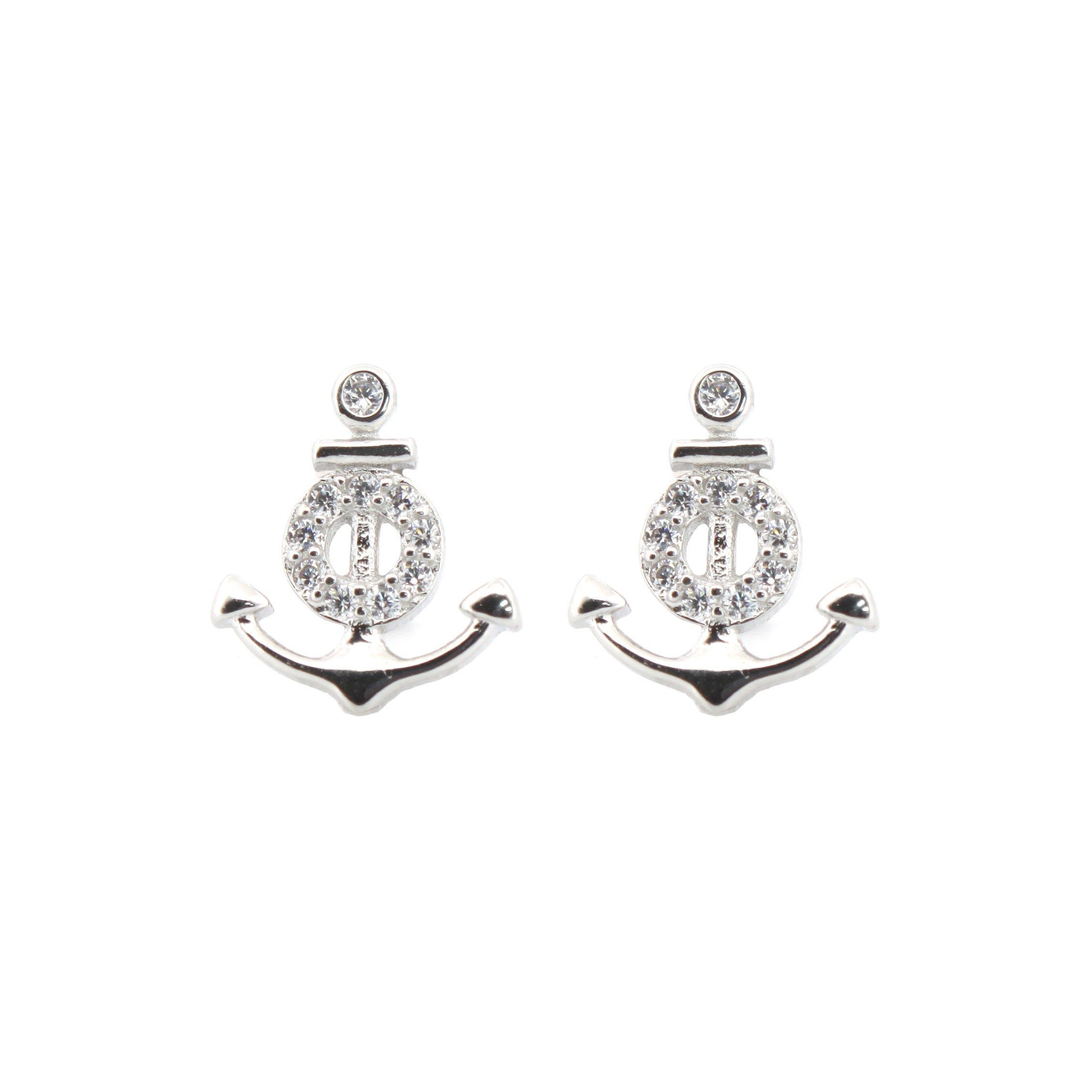 925 Silver Rhodium Plated Cubic Zirconia Set Studs