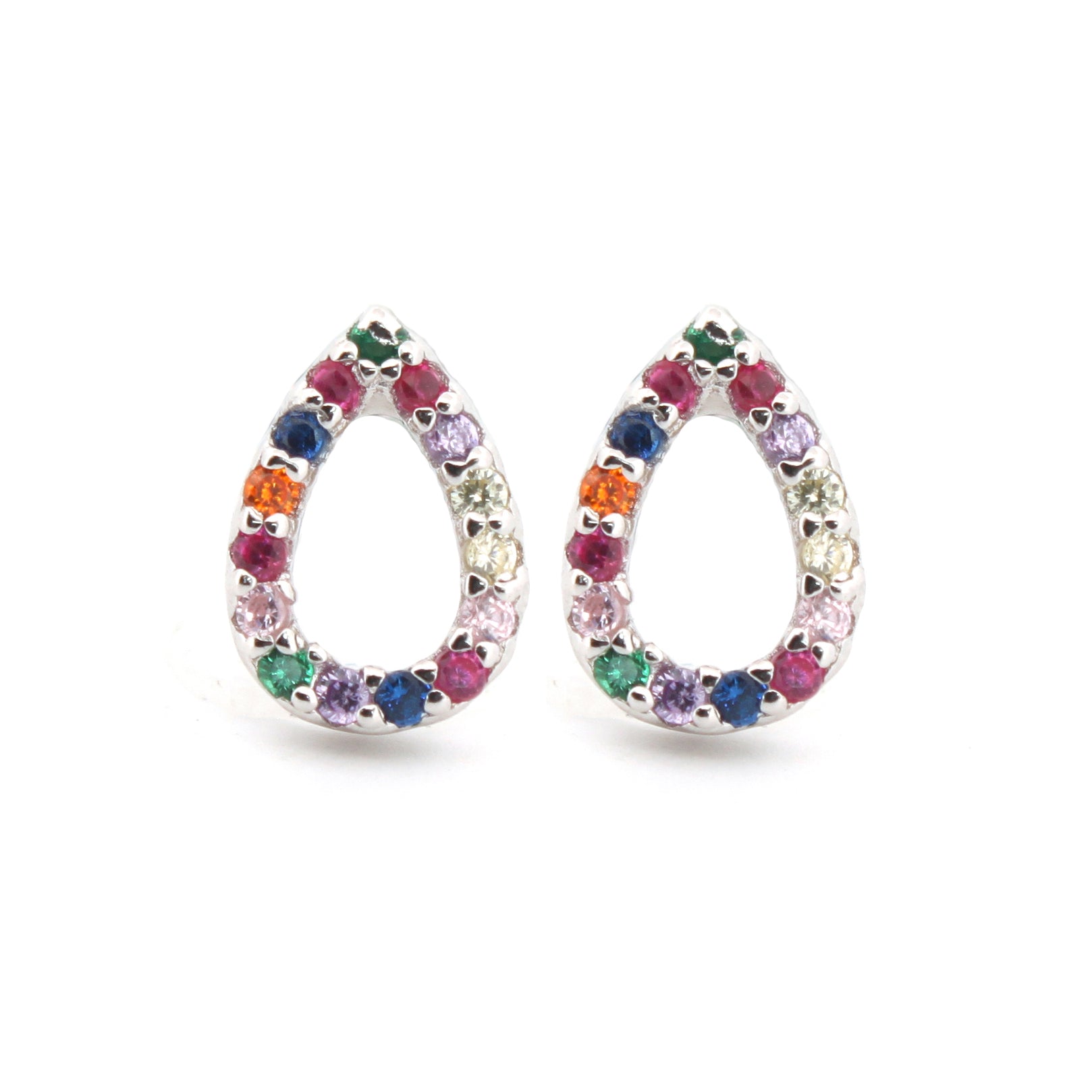 925 Silver Rhodium Plated Cubic Zirconia Set Studs