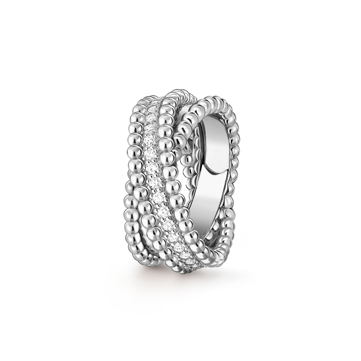 Van Cleef & Arpels Perlée Diamonds Duo Ring 18K White Gold