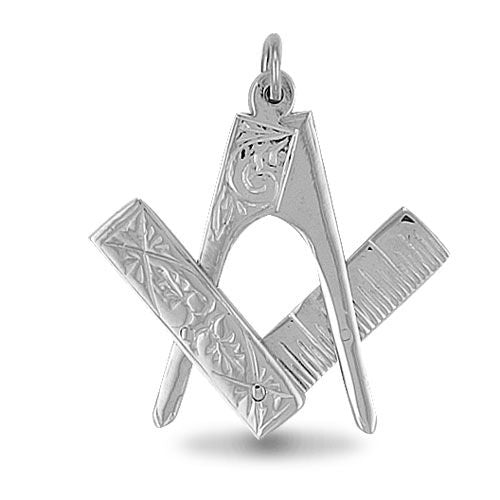 925 Sterling Silver Masonic Scissor Pendant