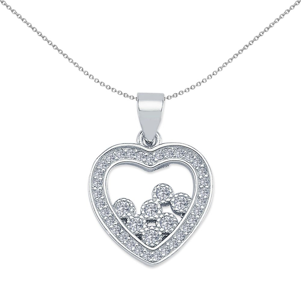 APD160 | 925 Silver CZ Heart Pendant