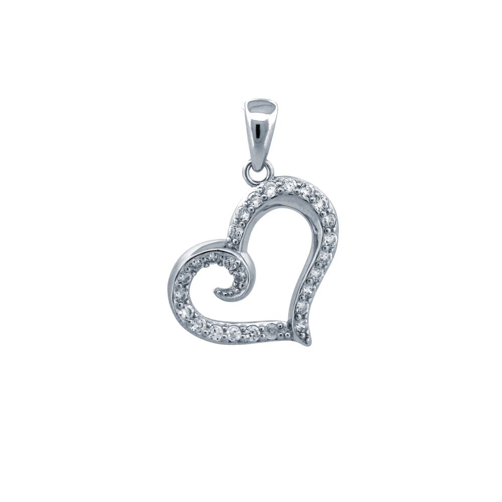 925 Silver Cubic Zirconia Set Heart Pendant