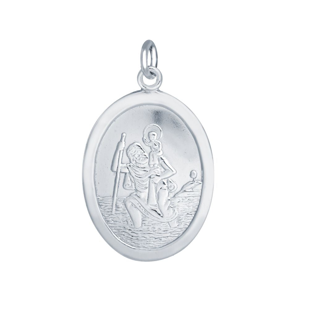 925 Silver Oval St Christopher Medal
