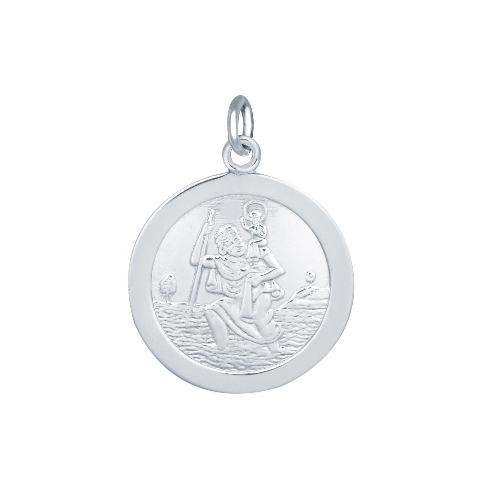 APM013 | JN Jewellery 925 Silver St Christopher Medal 19mm